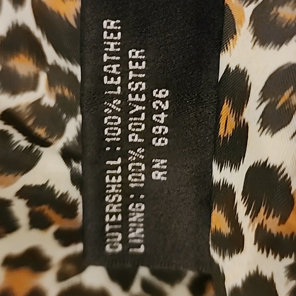 Pelle Studio Wilsons Leather Women's Black Leather Jacket Leopard Lining & Cuffs - Picture 13 of 14